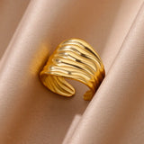 Irregular Geometric Chunky Opening Rings for Women