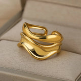 Gold Color Stainless Steel Rings for Women Men