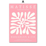 Matisse Woman Leaf Flower Drink Pink Canvas Art  Clean Vanilla Store