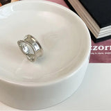 VENTFILLE 925 Sterling Silver Water Droplets Cross Ring