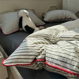 Ins Nordic Stripe Duvet Cover Set Minimalist Bedding