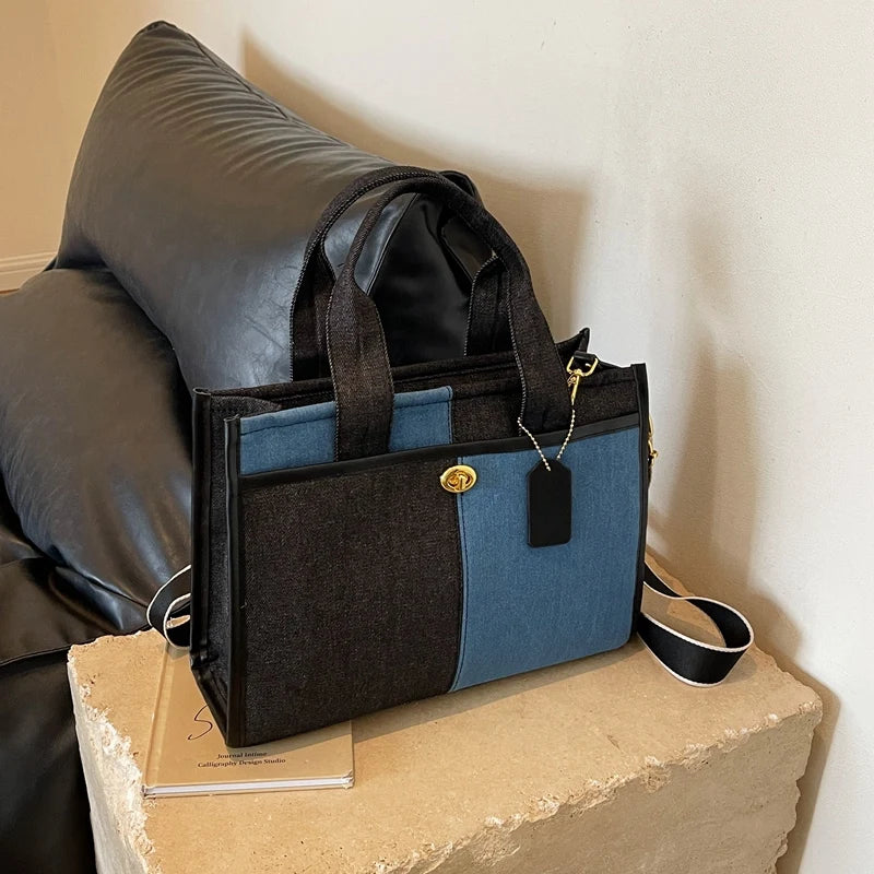 Large Capacity Handbag for Women 2024, Denim Tote