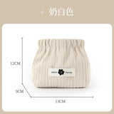 Corduroy Elastic Storage Bag for Women - Large Capacity