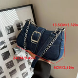 Chic Denim Tote Shoulder Bag for Women, Casual Style