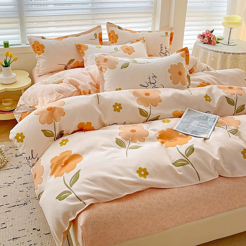Fresh Style 100% Cotton Bedding Set 4pcs