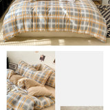 Skin-Friendly Quilt Cover Plaid Duvet Covers Double Side