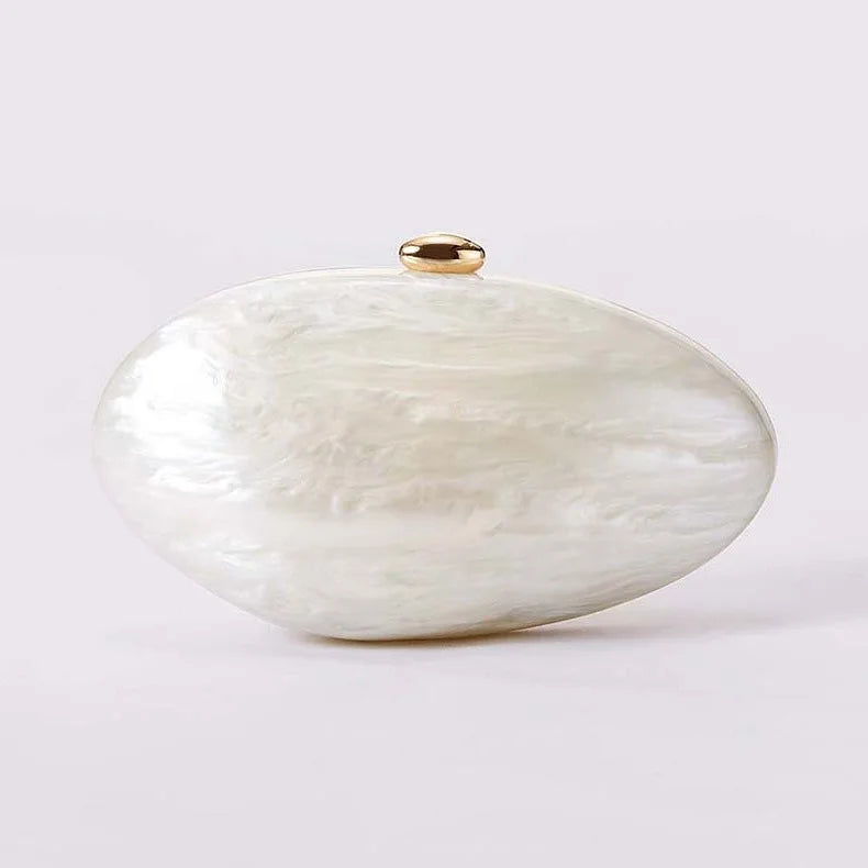 Acrylic Clutch Egg Purse with Chain for Women
