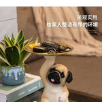 Creative Pug Statue Tray for Keys and Candy  Clean Vanilla Store