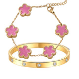 2pcs Sparkle Stainless Steel Bracelets for Women