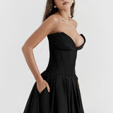 Suninheart Elegant Strapless Midi Party Dress 2023