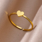 Gold Color Stainless Steel Rings for Women Men