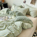 Skin-Friendly Quilt Cover Plaid Duvet Covers Double Side