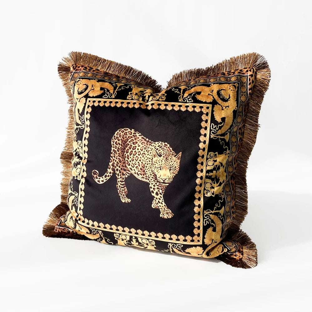 Croker Horse 45x45cm Velvet Leopard Pillow Cover