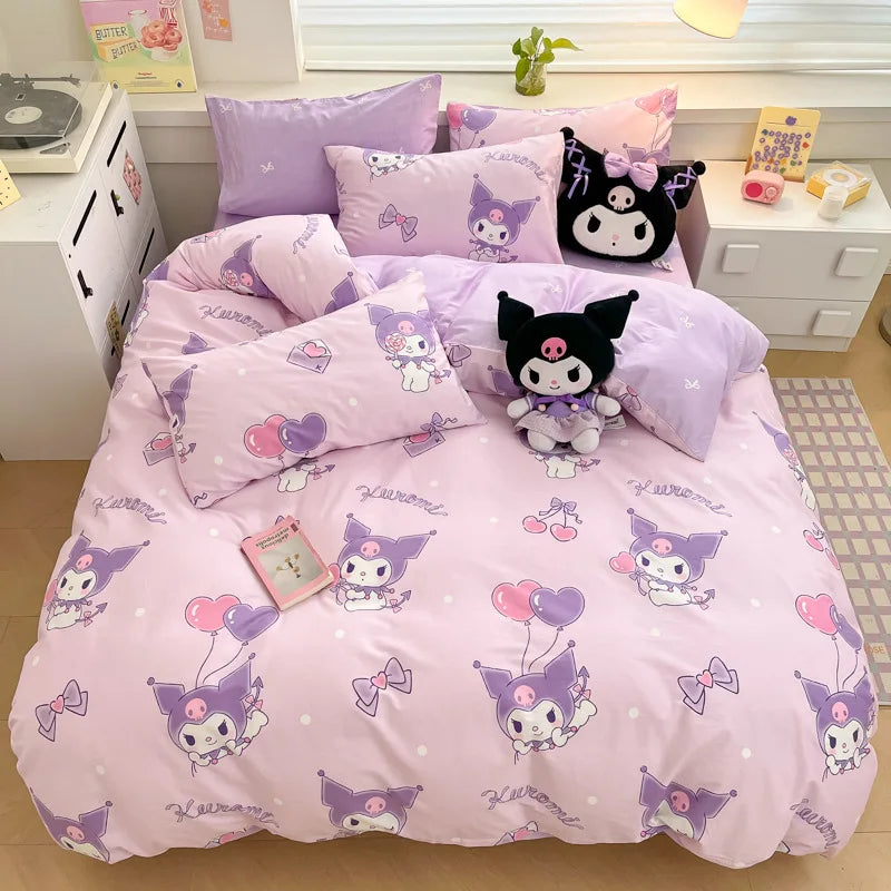 Kuromi Melody Cartoon Duvet Cover Kids Bedding Set