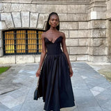 Suninheart Elegant Strapless Midi Party Dress 2023