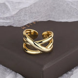 VENTFILLE 925 Sterling Silver Water Droplets Cross Ring