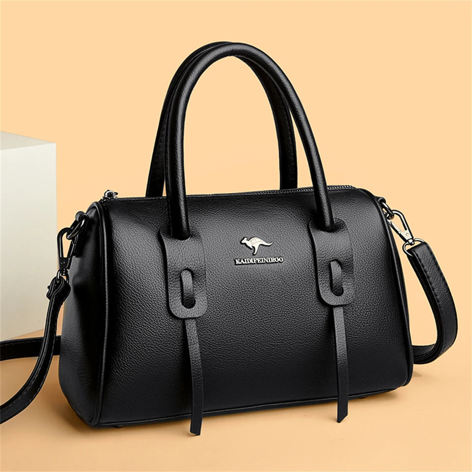 Genuine Soft Leather Vintage Shoulder Tote Bag