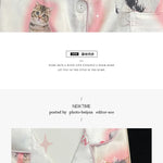 Kawaii Youth Girl's Cute Cat Satin PJs Set  Clean Vanilla Store