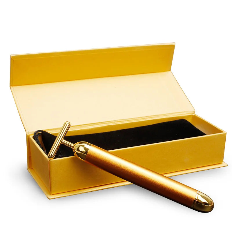 24K Gold Facial Wrinkle Lift Bar Massager Energy Bar