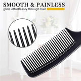 Premium Black Carbon Fiber Combs Set for Styling - 4 Pieces