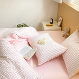 Princess Pink Seersucker Bedding Set 3 Pcs
