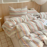 Korean Cotton Pink Stripes Duvet Cover 150x200 Size