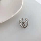 VENTFILLE 925 Sterling Silver Water Droplets Cross Ring