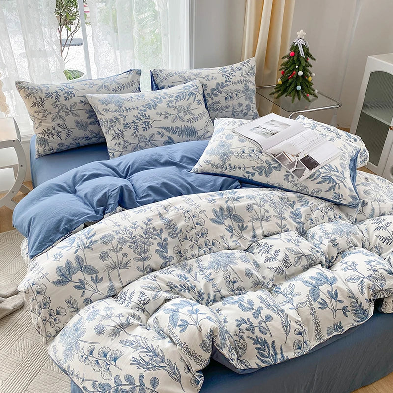 3-Piece Cartoon Heart Plant Floral Print Set