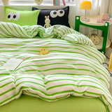 Nordic INS Black Pink Striped Duvet Cover Set 3pcs