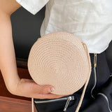 Summer Woven Straw Crossbody Bag for Women