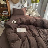 Bedding Set Ins Ambiance Blue Coffee Grid, 4-Piece Set