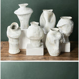 Retro Handmade Ceramic Flower Vase White Modern Minimalist Sle