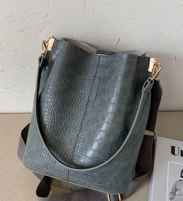 Vintage Crocodile Pattern Crossbody Bag for Women  Clean Vanilla Store