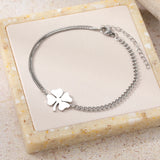 Stainless Steel Lucky Clovers Pendant Bracelet for Women