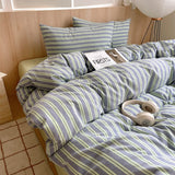Korean Cotton Pink Stripes Duvet Cover 150x200 Size