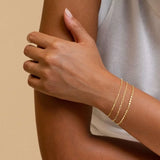 14K Dainty Gold Plated Stackable Bracelets for Women