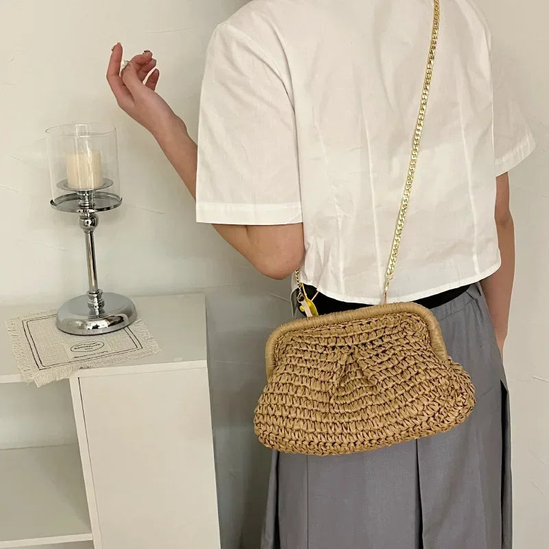 Summer Designer Straw Weaving Crossbody Bag
