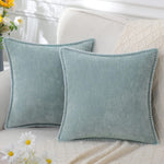 Olanly Chenille Cushion Cover 40x40cm Soft Luxury  Clean Vanilla Store