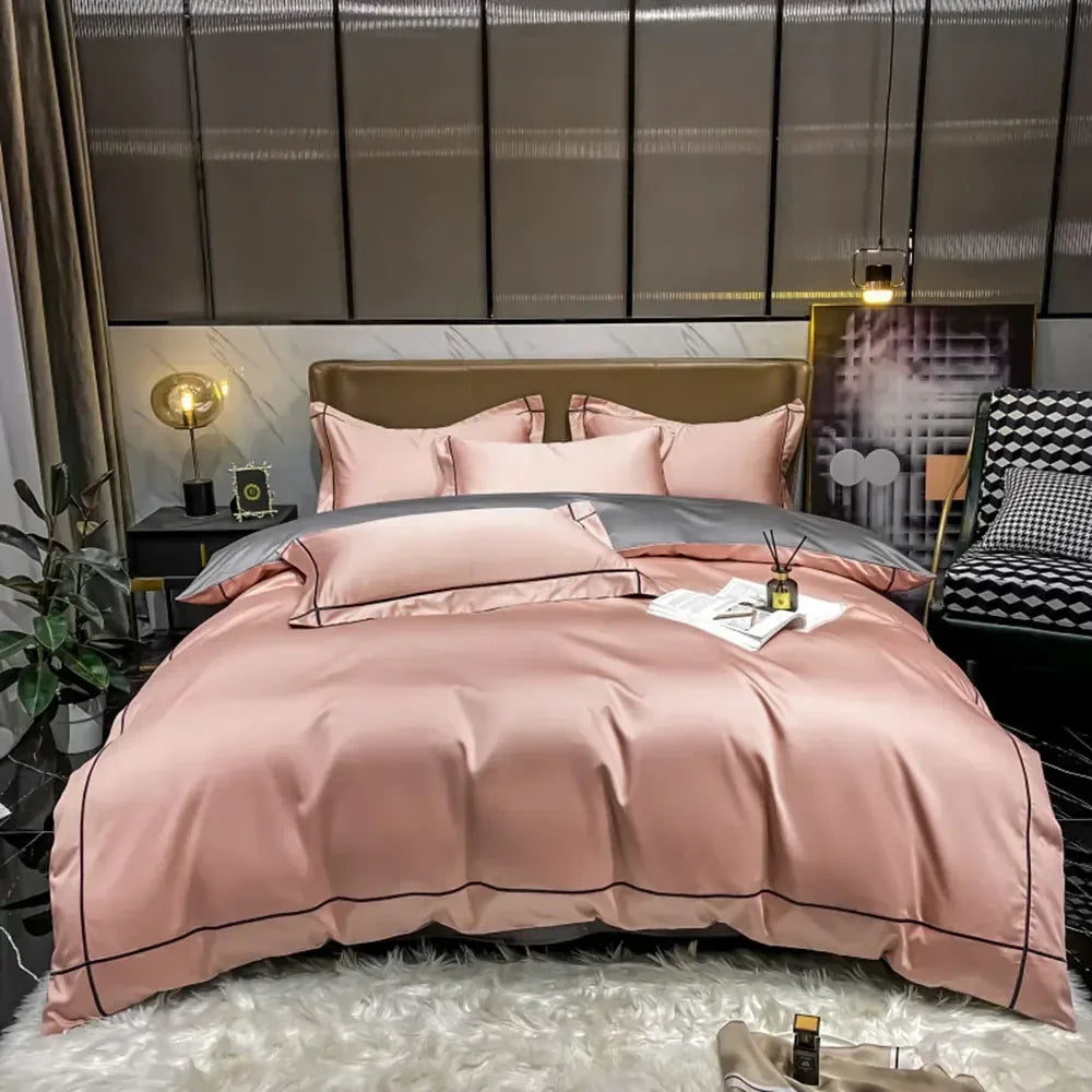 Svetanya Embroidery 100% Egyptian Cotton Bedding Set 4pcs