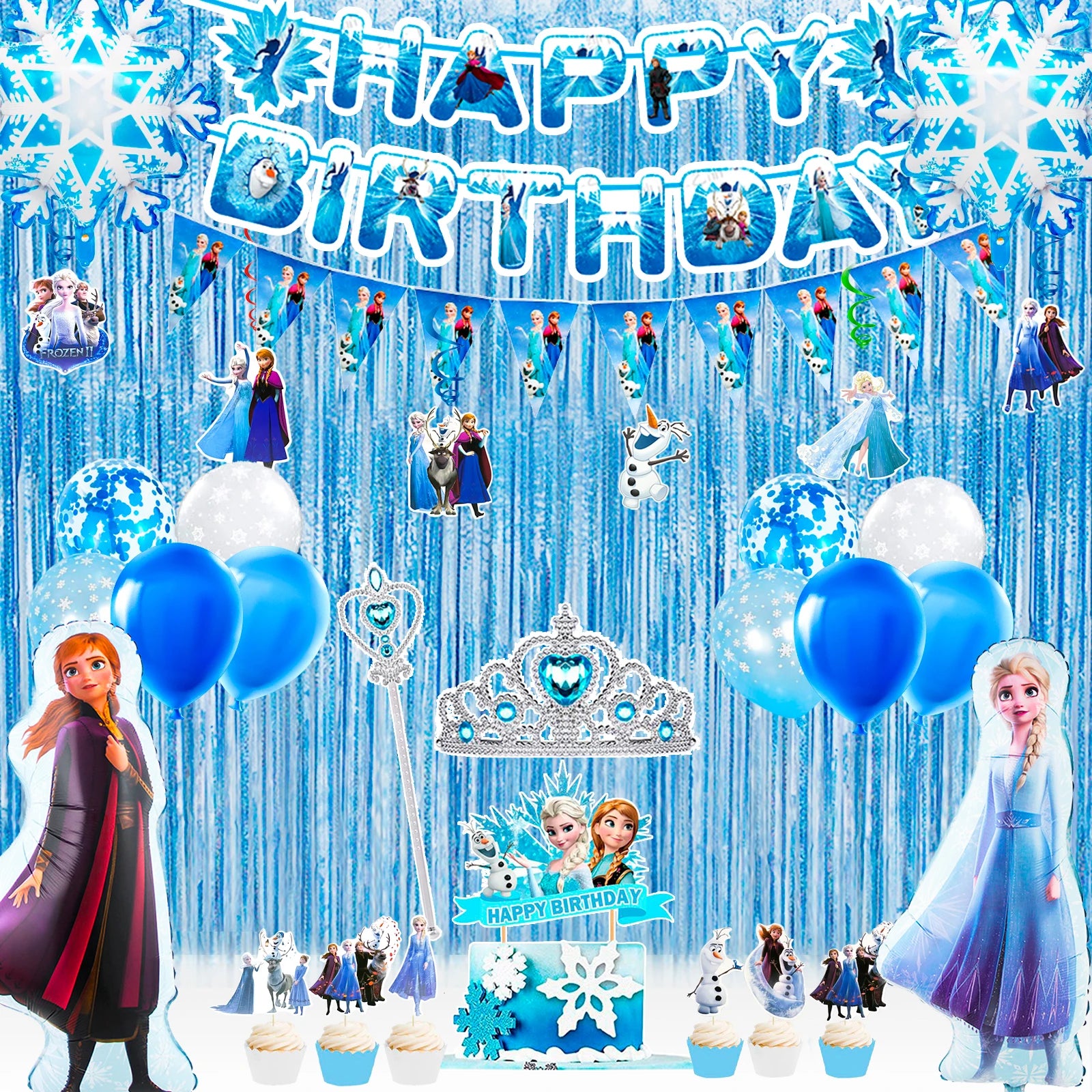 Frozen Birthday Party Supplies - 63pcs Set
