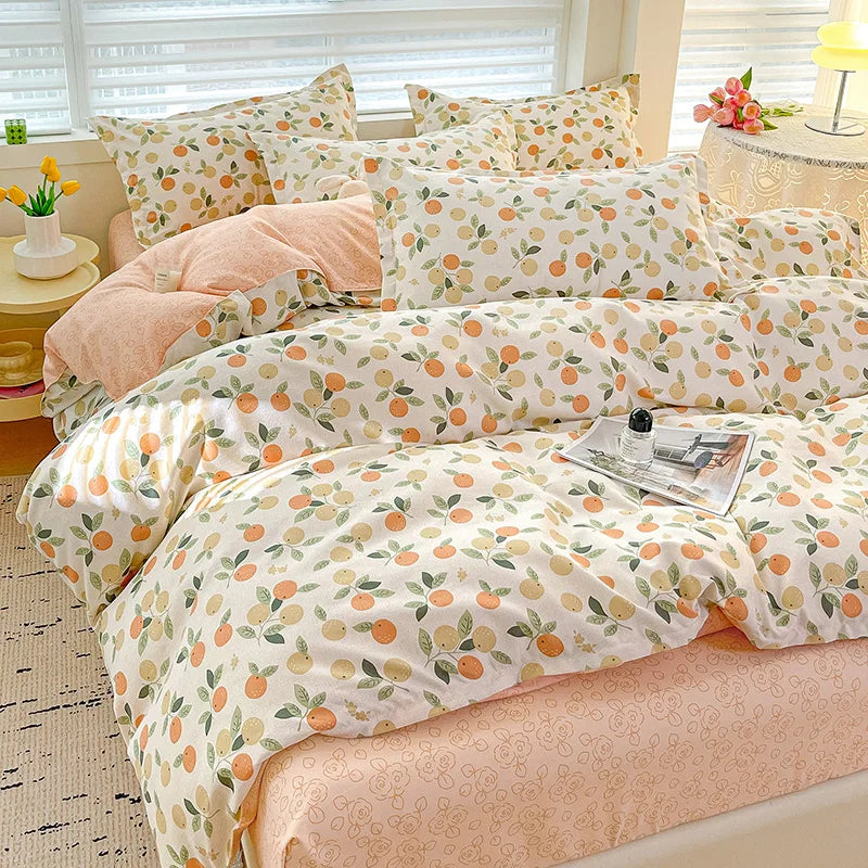 Fresh Style 100% Cotton Bedding Set 4pcs