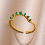 Gold Color Stainless Steel Adjustable Heart Ring