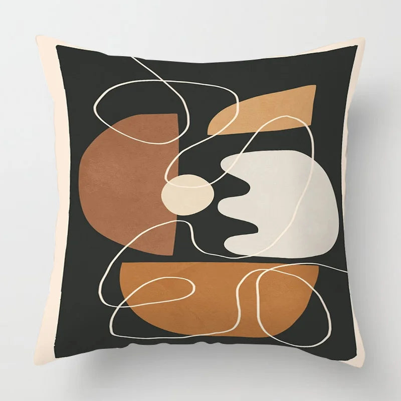 Scandinavian Abstract Style Pillow Cover 18x18 inches