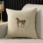 American Hand-Embroidered Cushion Cover Horse Pattern 45cm  Clean Vanilla Store