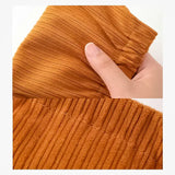 Corduroy Elastic Storage Bag for Women - Large Capacity