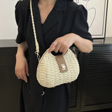 Woven Elegant Straw Woven Bag Solid Color Crossbody Bag