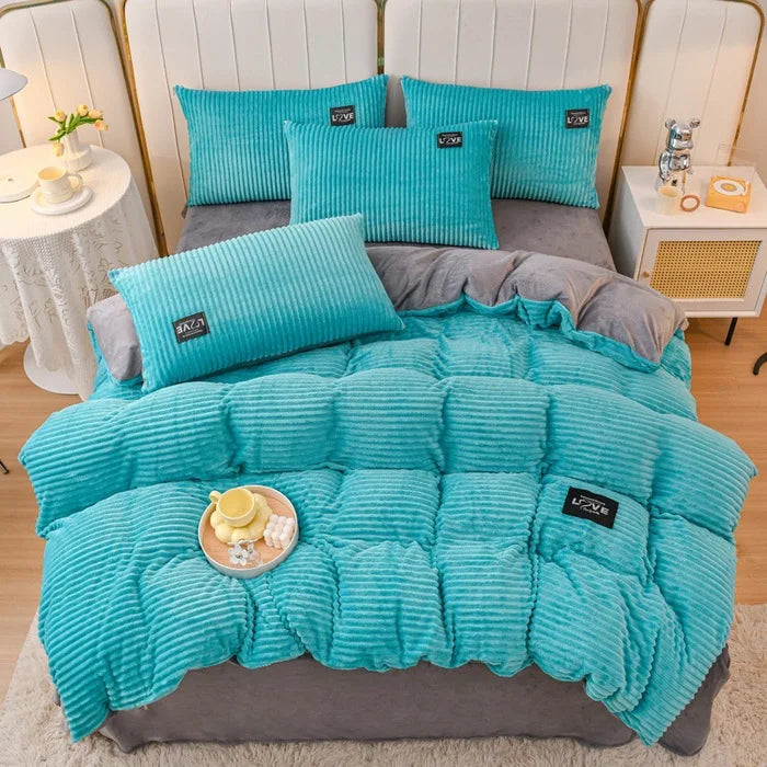 Winter Warm 3pcs Duvet Cover Set, Flano Fleece