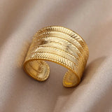 Gold Color Stainless Steel Rings for Women Men