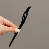 New Women Fashion Simple Black Wood Hairpin