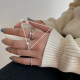 VENTFILLE 925 Sterling Silver Water Droplets Cross Ring